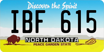 ND license plate IBF615