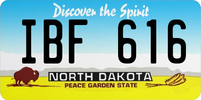 ND license plate IBF616