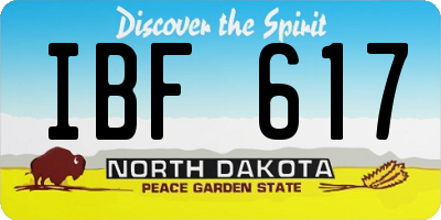 ND license plate IBF617