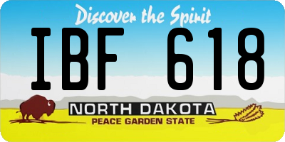 ND license plate IBF618