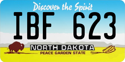 ND license plate IBF623