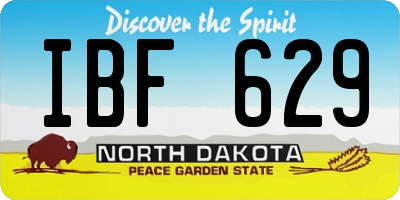 ND license plate IBF629