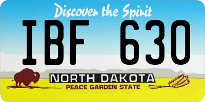 ND license plate IBF630