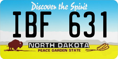 ND license plate IBF631