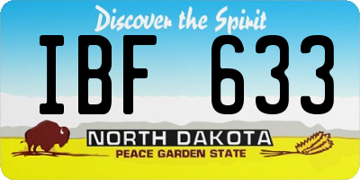 ND license plate IBF633