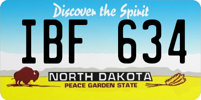 ND license plate IBF634