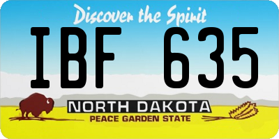 ND license plate IBF635