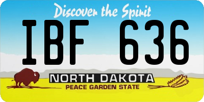 ND license plate IBF636