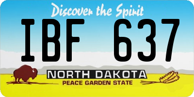 ND license plate IBF637