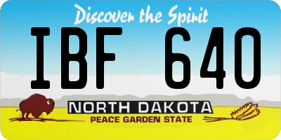 ND license plate IBF640