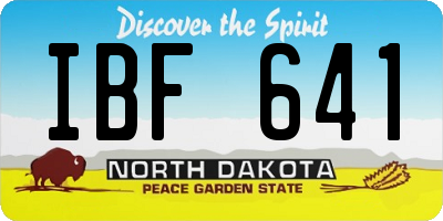 ND license plate IBF641