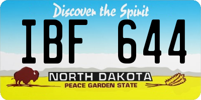 ND license plate IBF644