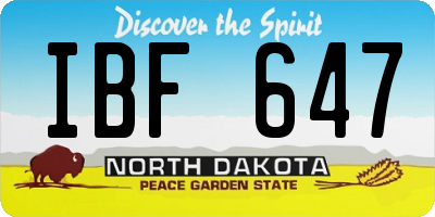 ND license plate IBF647
