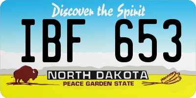 ND license plate IBF653