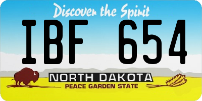 ND license plate IBF654