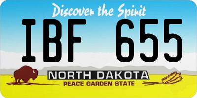 ND license plate IBF655