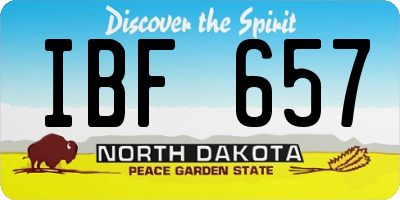 ND license plate IBF657
