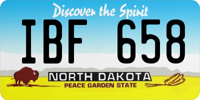 ND license plate IBF658