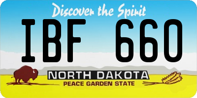 ND license plate IBF660