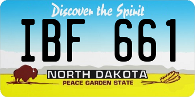 ND license plate IBF661