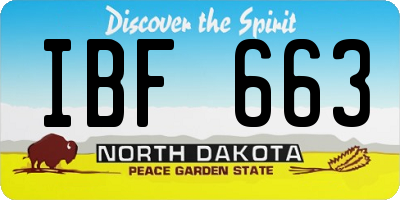 ND license plate IBF663