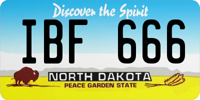 ND license plate IBF666