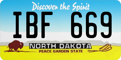 ND license plate IBF669