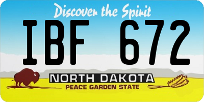 ND license plate IBF672