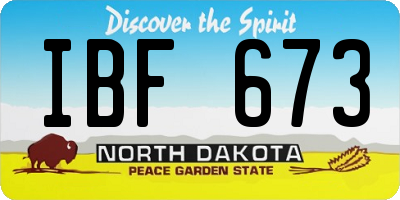 ND license plate IBF673