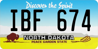ND license plate IBF674