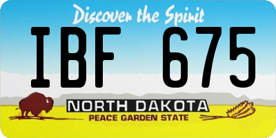 ND license plate IBF675