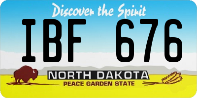 ND license plate IBF676