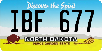 ND license plate IBF677