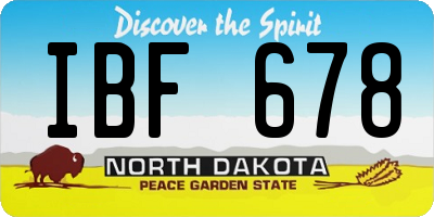 ND license plate IBF678