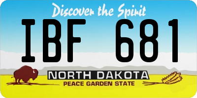 ND license plate IBF681