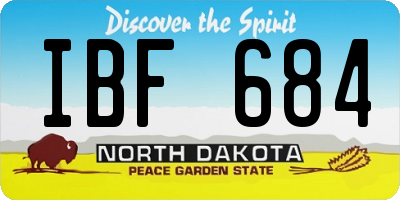 ND license plate IBF684