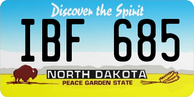 ND license plate IBF685