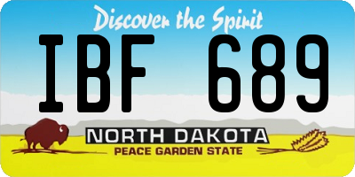 ND license plate IBF689