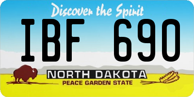 ND license plate IBF690