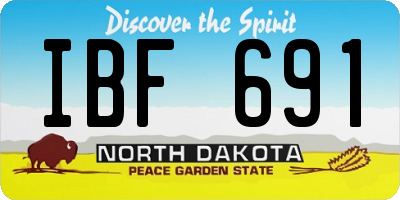 ND license plate IBF691