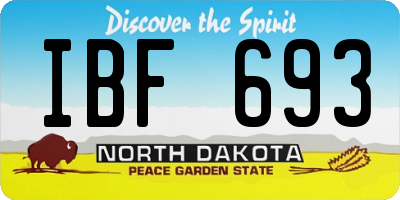 ND license plate IBF693