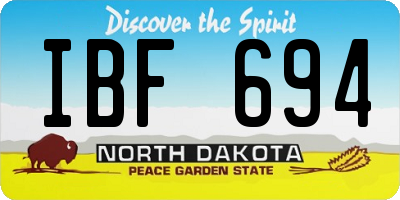 ND license plate IBF694