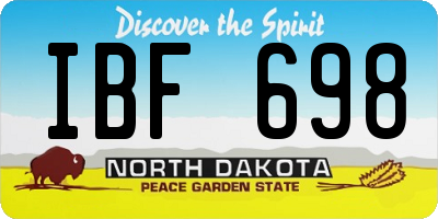 ND license plate IBF698