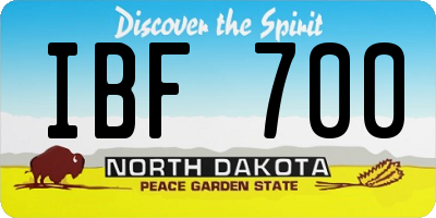 ND license plate IBF700