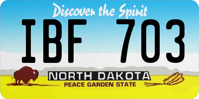 ND license plate IBF703