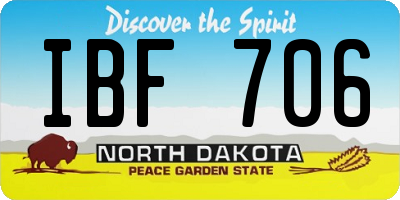 ND license plate IBF706