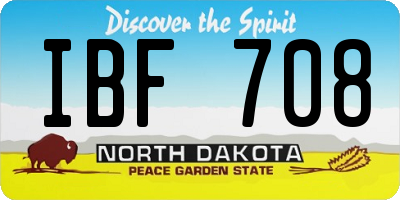 ND license plate IBF708