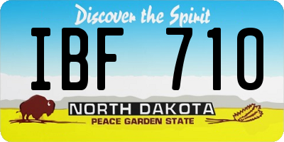 ND license plate IBF710