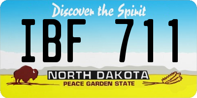 ND license plate IBF711