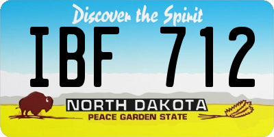 ND license plate IBF712
